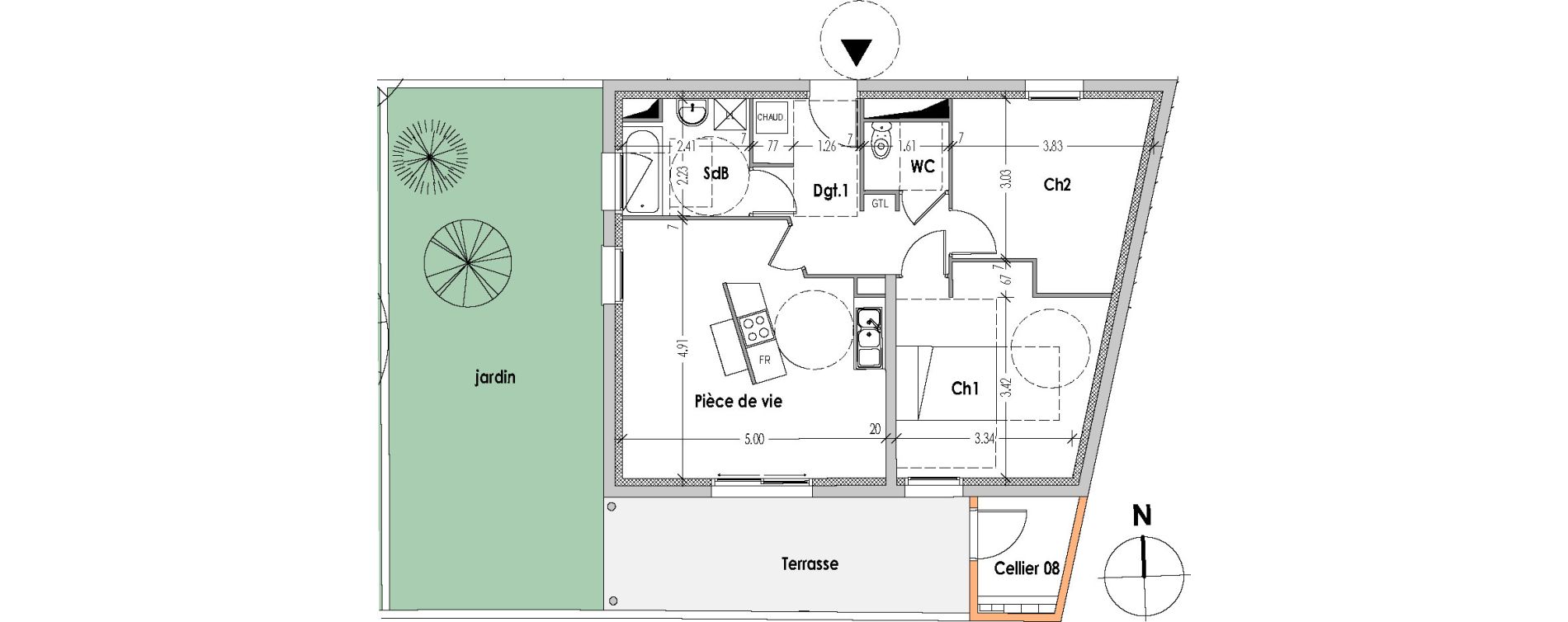 Appartement T3 de 63,23 m2 &agrave; Bouaye Les ormeaux