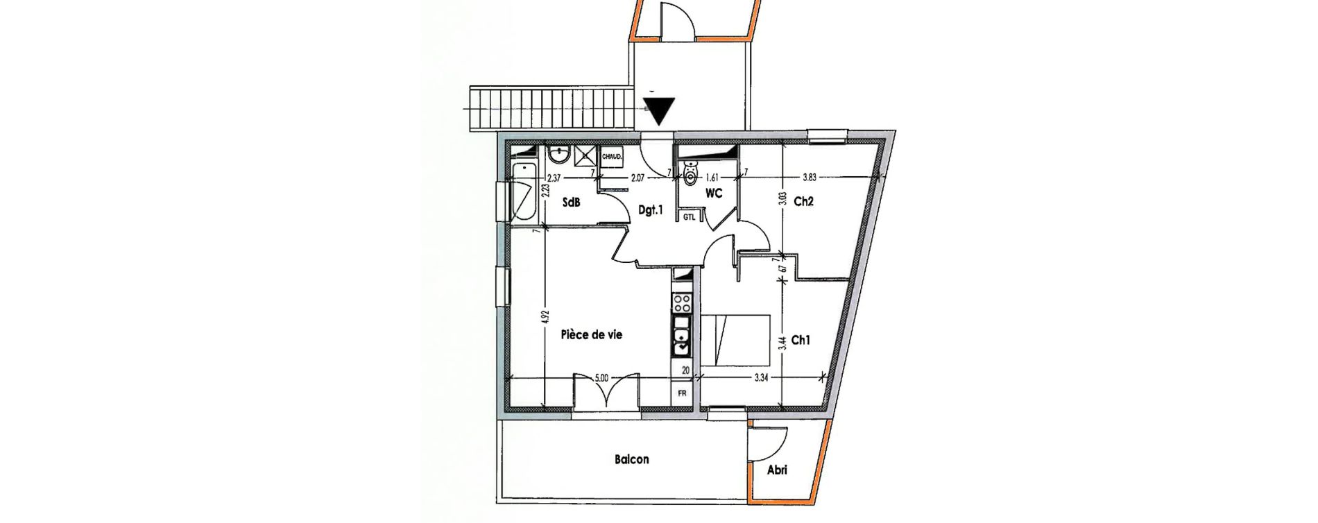 Appartement T3 de 63,52 m2 &agrave; Bouaye Les ormeaux