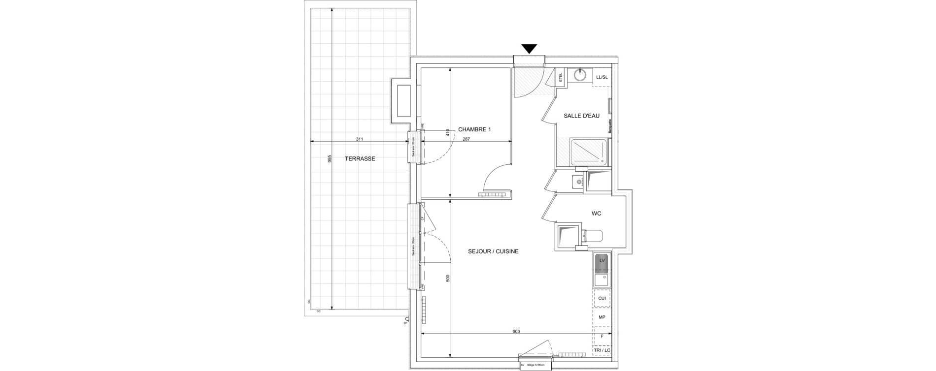 Appartement T2 de 53,28 m2 &agrave; Bouguenais Les couets