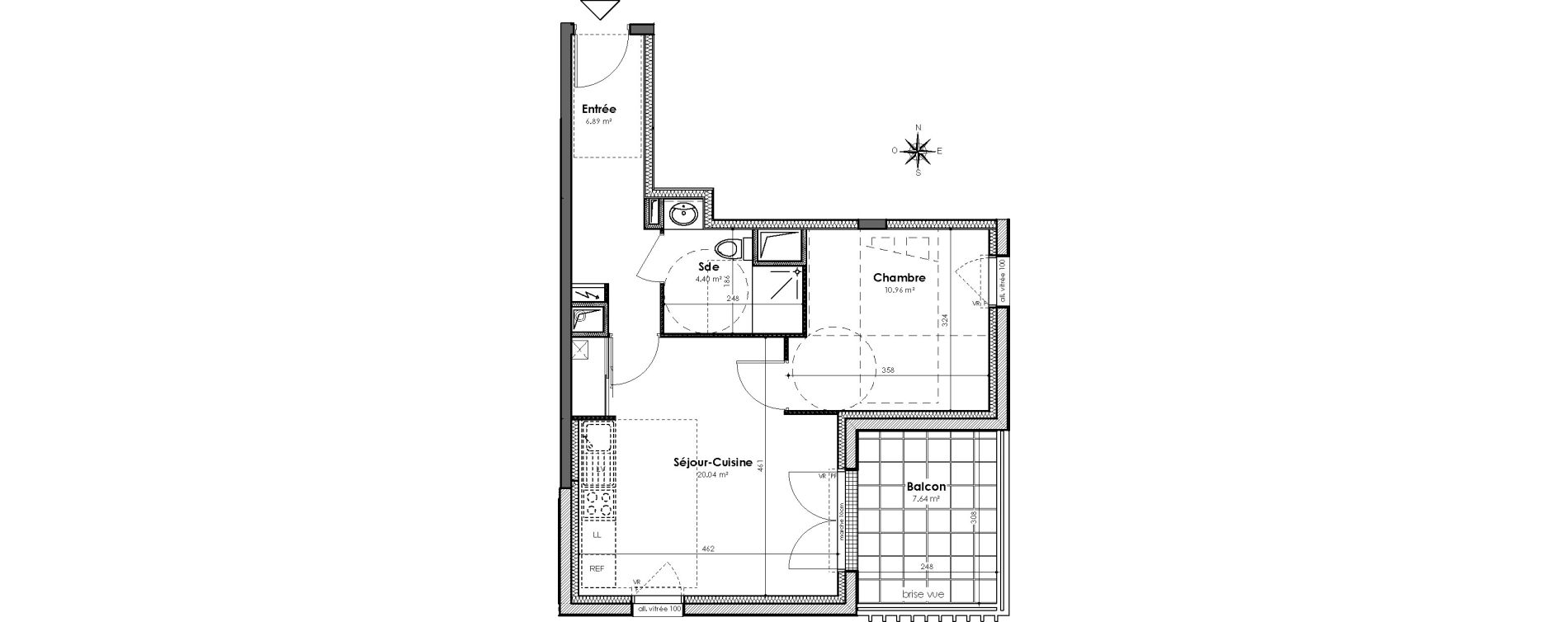 Appartement T2 de 42,29 m2 &agrave; Bouguenais Centre