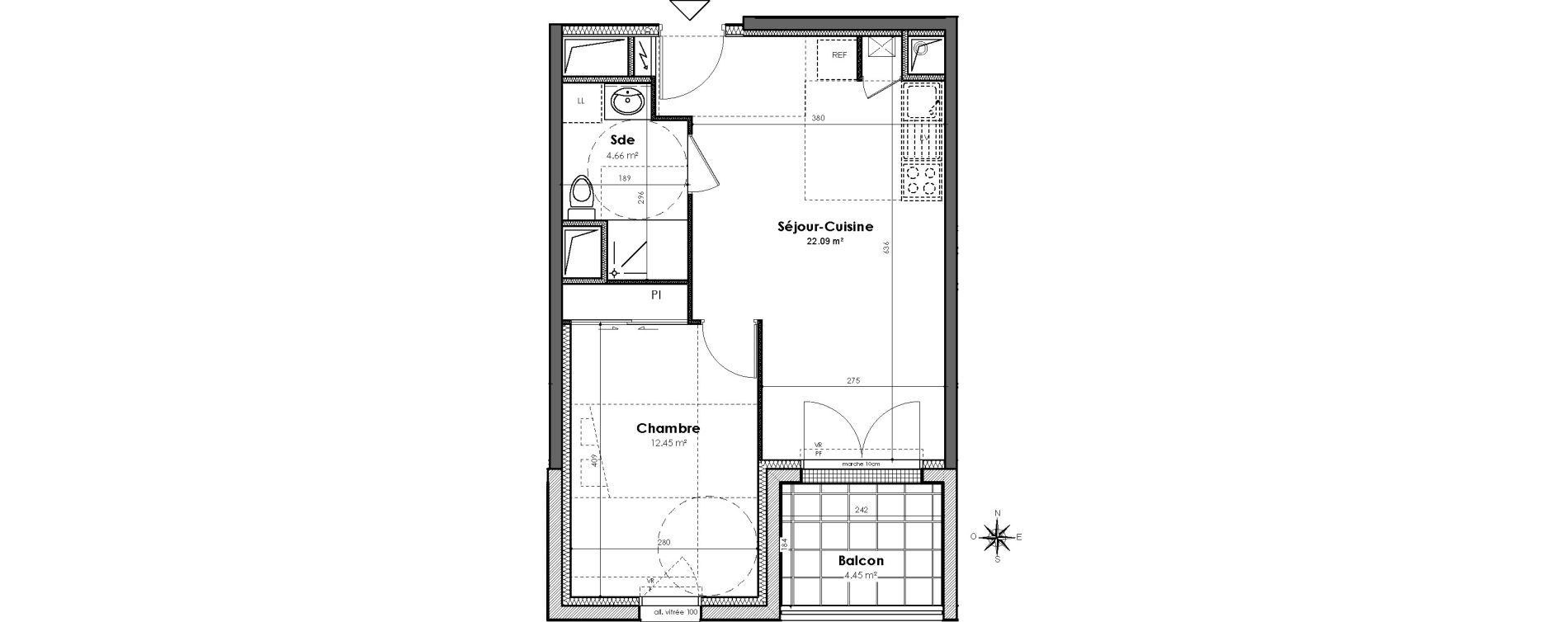 Appartement T2 de 39,20 m2 &agrave; Bouguenais Centre