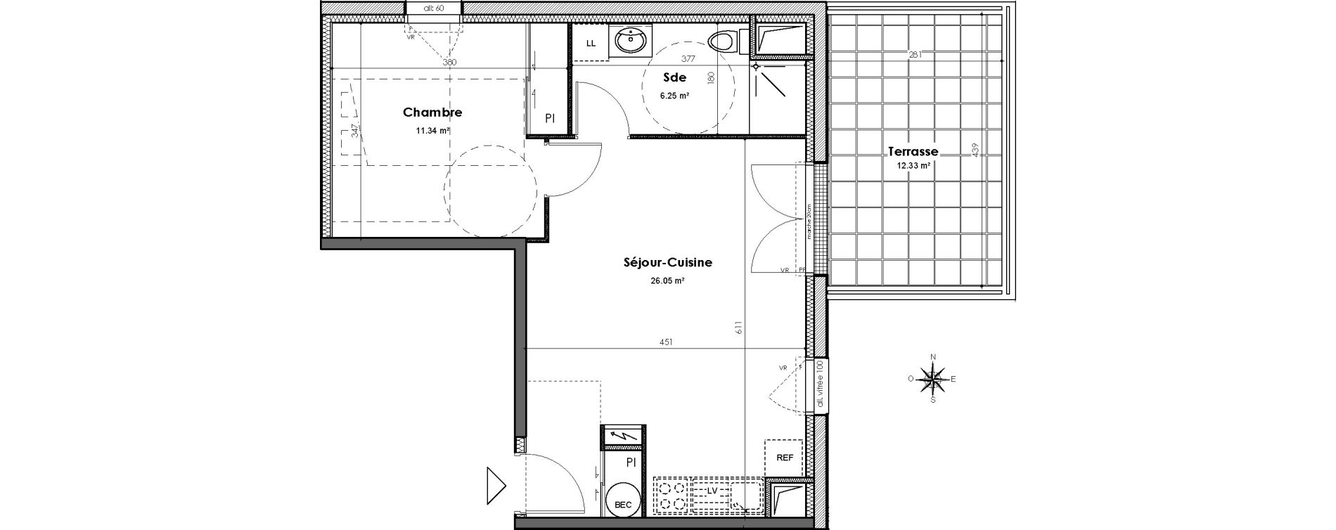 Appartement T2 de 43,64 m2 &agrave; Bouguenais Centre