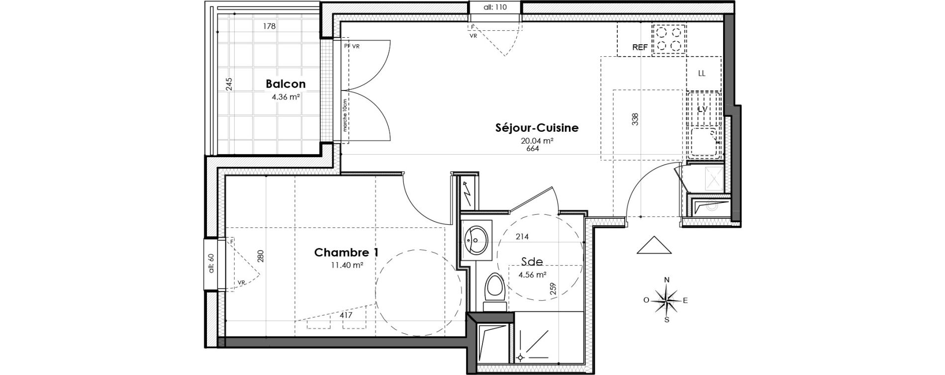 Appartement T2 de 36,00 m2 &agrave; Bouguenais Centre