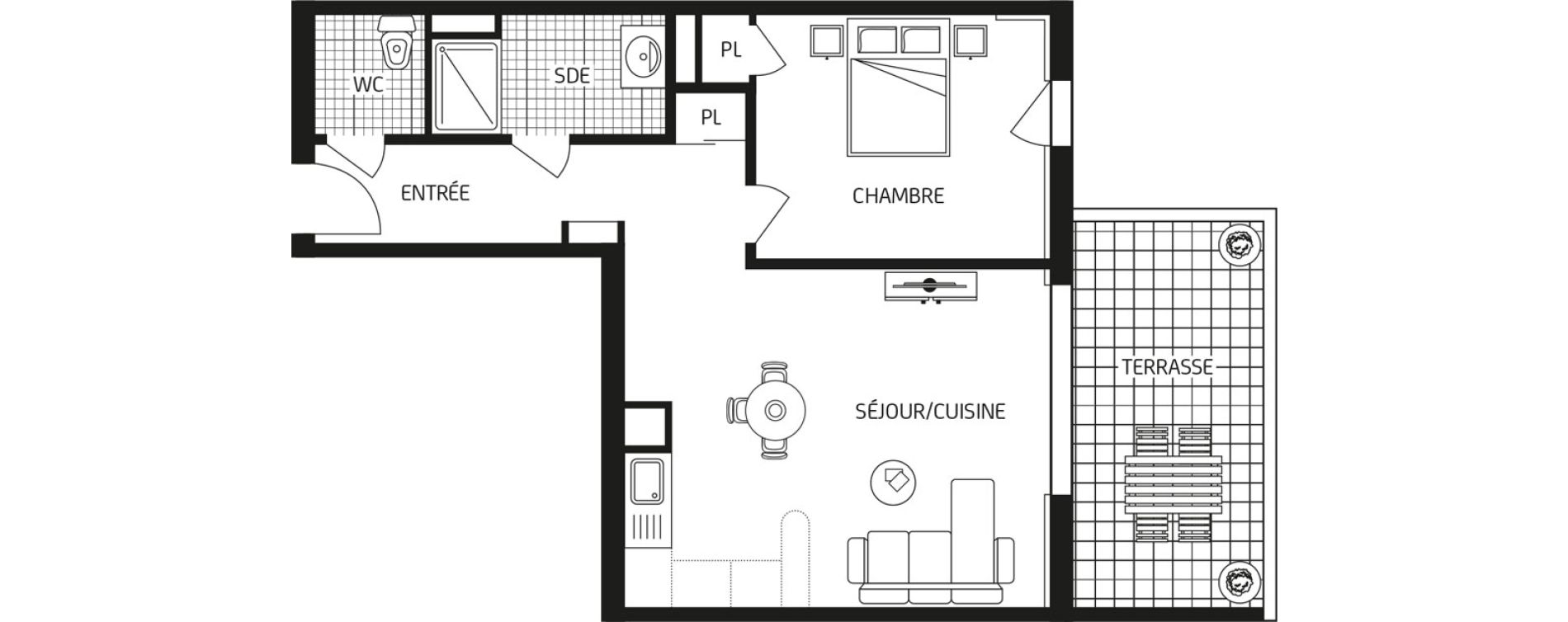 Appartement T2 de 49,36 m2 &agrave; Carquefou Bois saint-lys - florigny