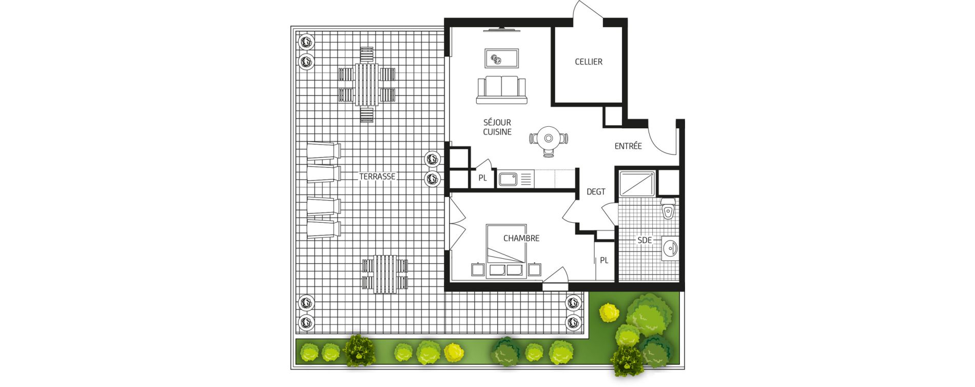 Appartement T2 de 44,01 m2 &agrave; Carquefou Bois saint-lys - florigny