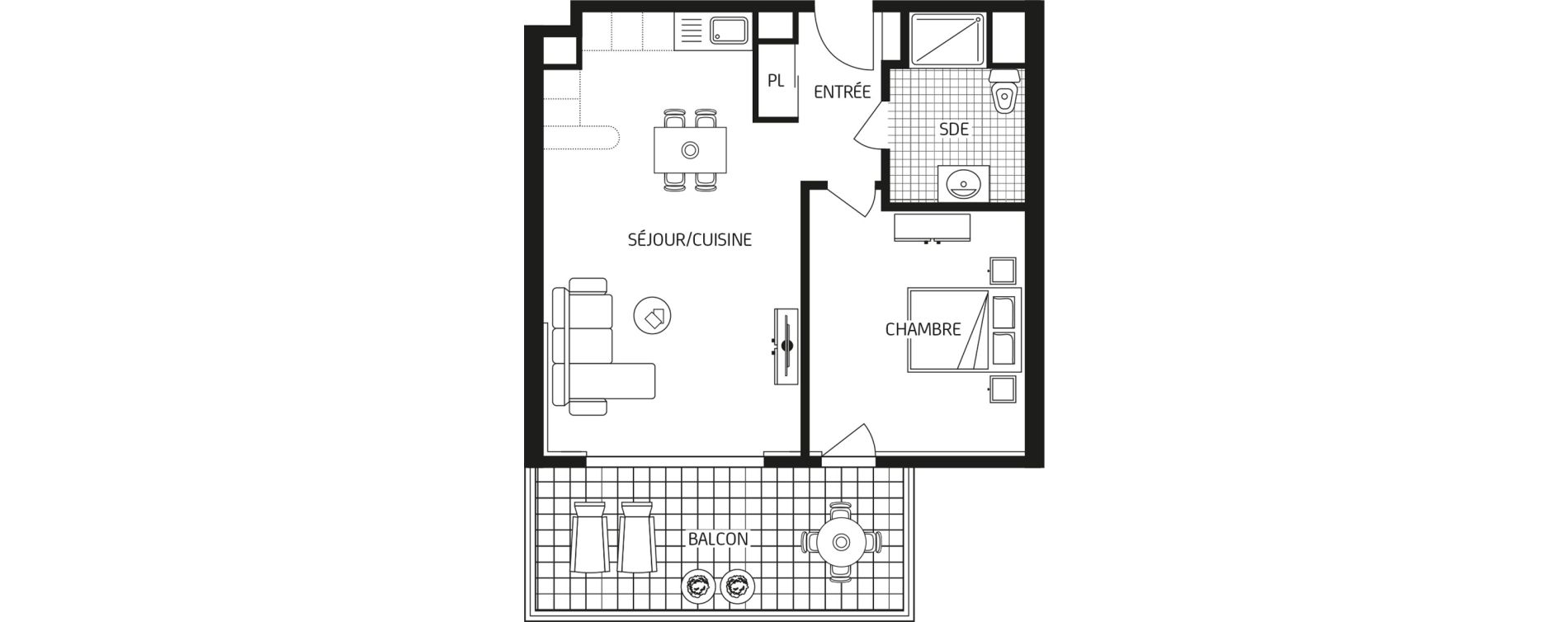 Appartement T2 de 47,57 m2 &agrave; Carquefou Bois saint-lys - florigny