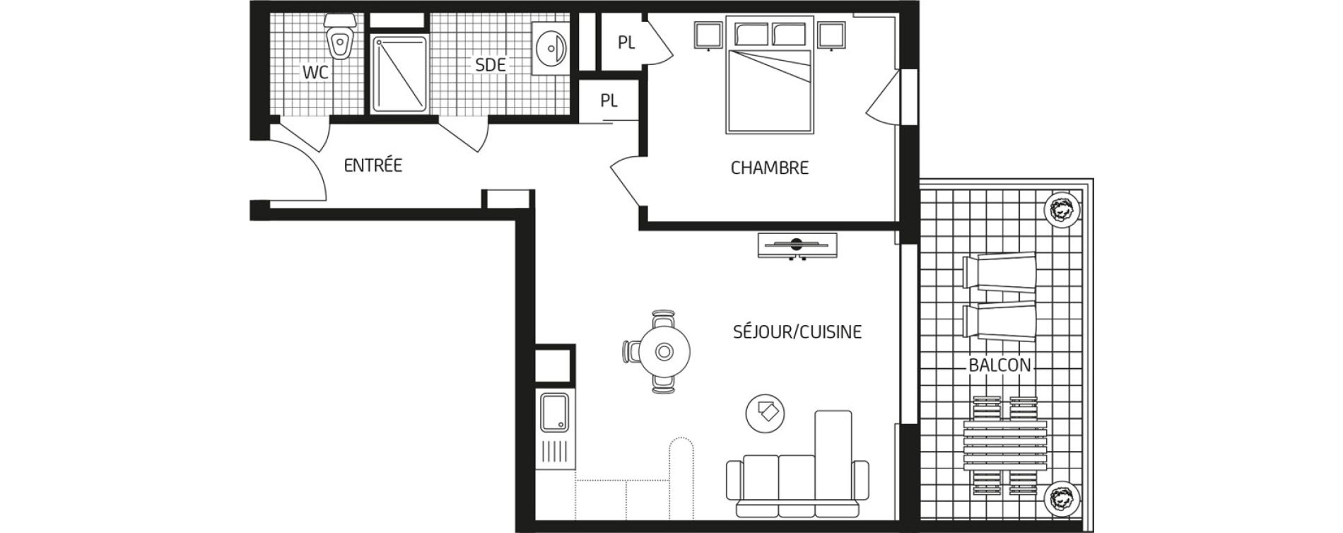 Appartement T2 de 49,41 m2 &agrave; Carquefou Bois saint-lys - florigny