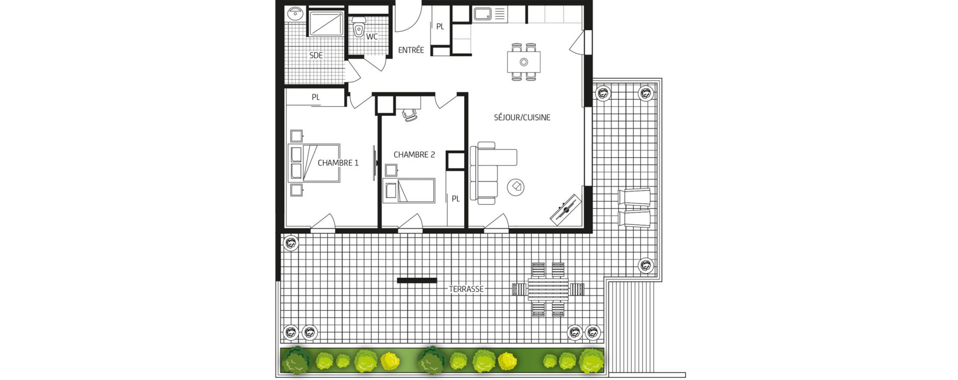 Appartement T3 de 69,98 m2 &agrave; Carquefou Bois saint-lys - florigny