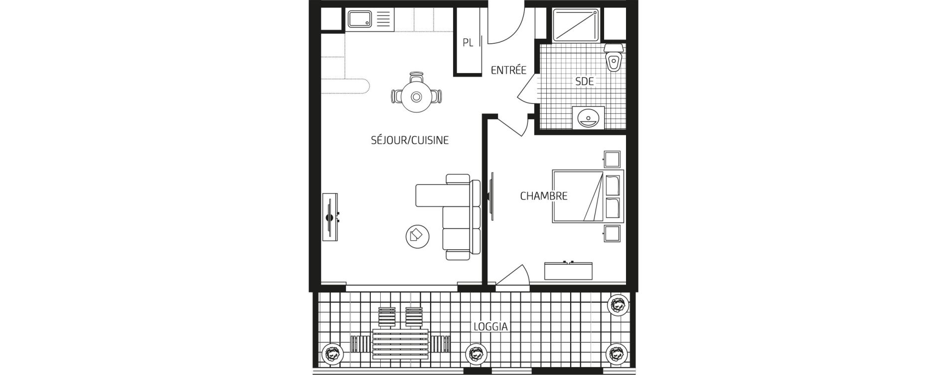 Appartement T2 de 48,54 m2 &agrave; Carquefou Bois saint-lys - florigny