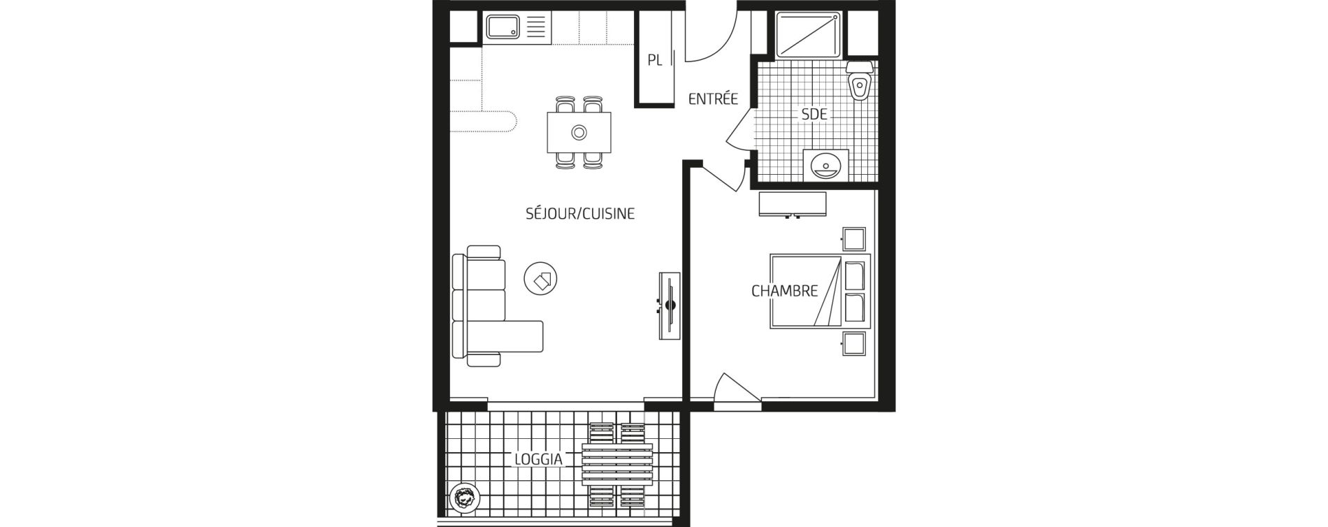 Appartement T2 de 47,92 m2 &agrave; Carquefou Bois saint-lys - florigny