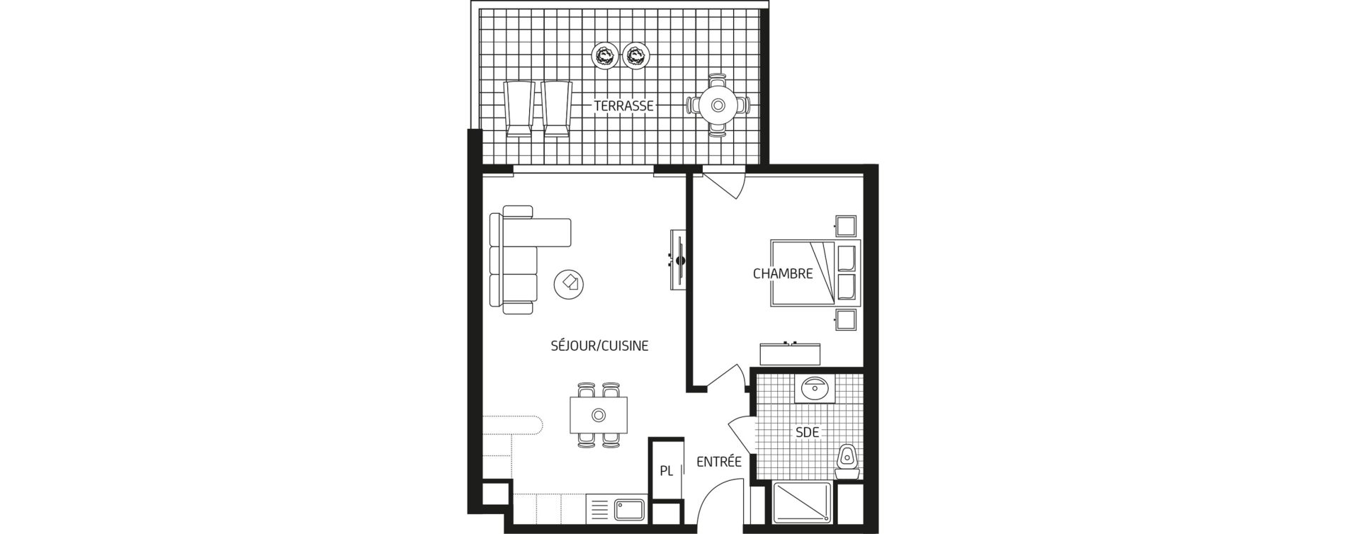 Appartement T2 de 48,00 m2 &agrave; Carquefou Bois saint-lys - florigny