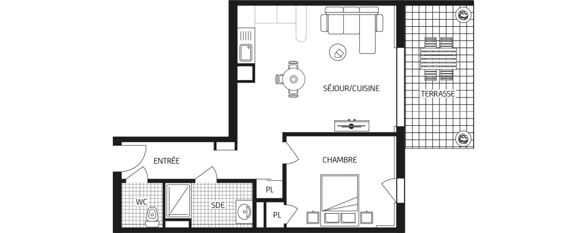 Appartement T2 de 49,51 m2 &agrave; Carquefou Bois saint-lys - florigny