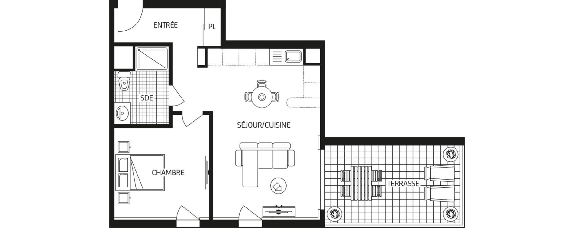 Appartement T2 de 47,44 m2 &agrave; Carquefou Bois saint-lys - florigny