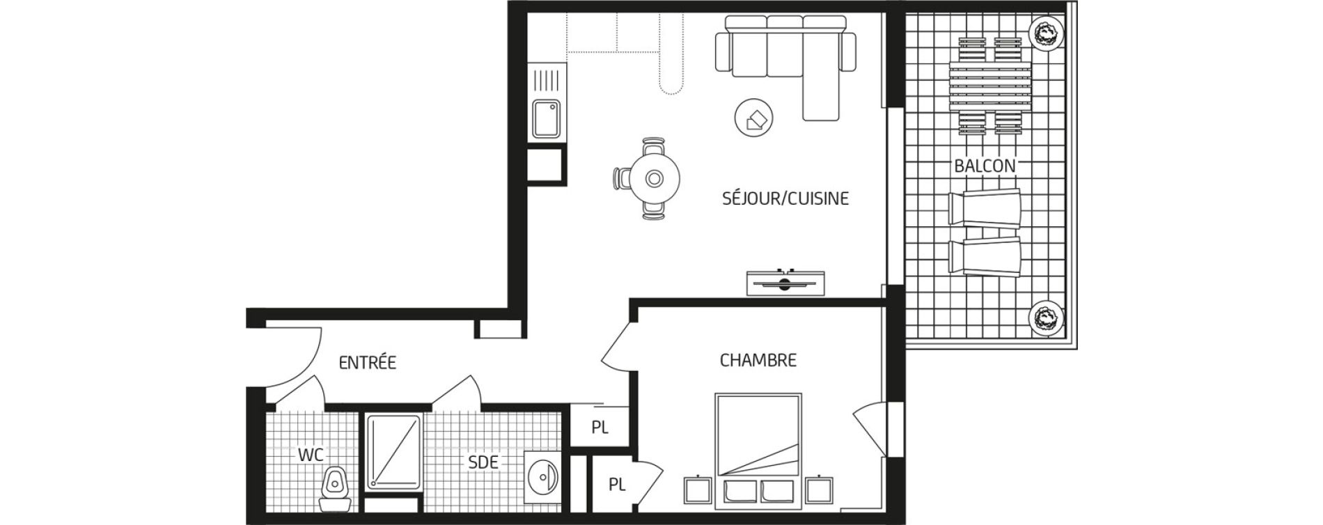 Appartement T2 de 49,51 m2 &agrave; Carquefou Bois saint-lys - florigny