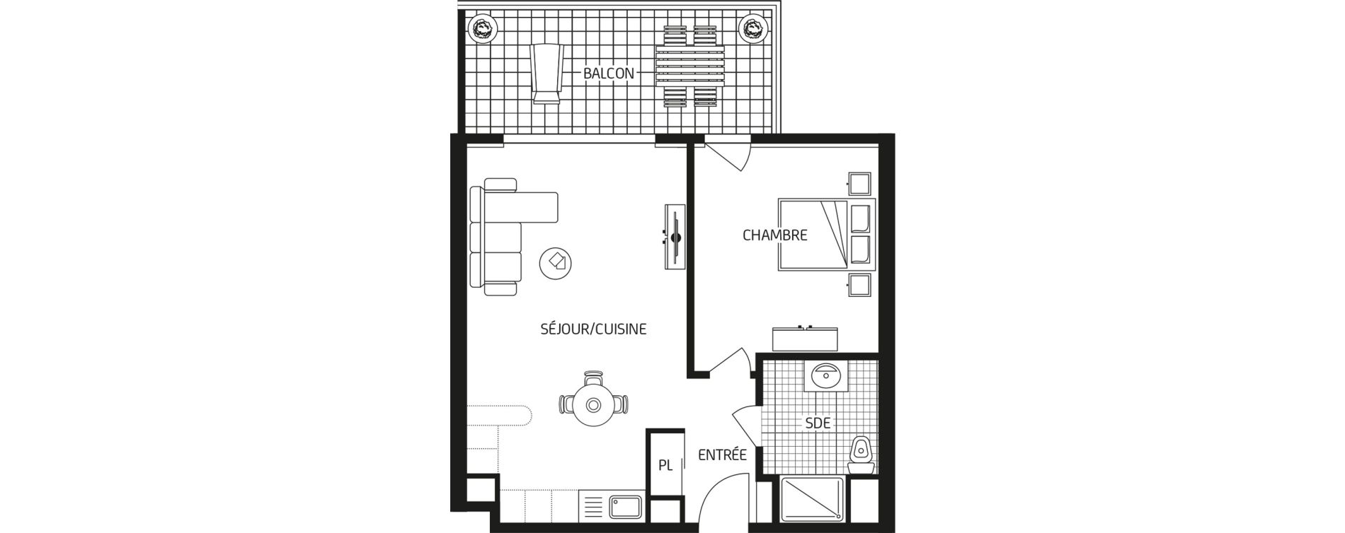 Appartement T2 de 48,02 m2 &agrave; Carquefou Bois saint-lys - florigny