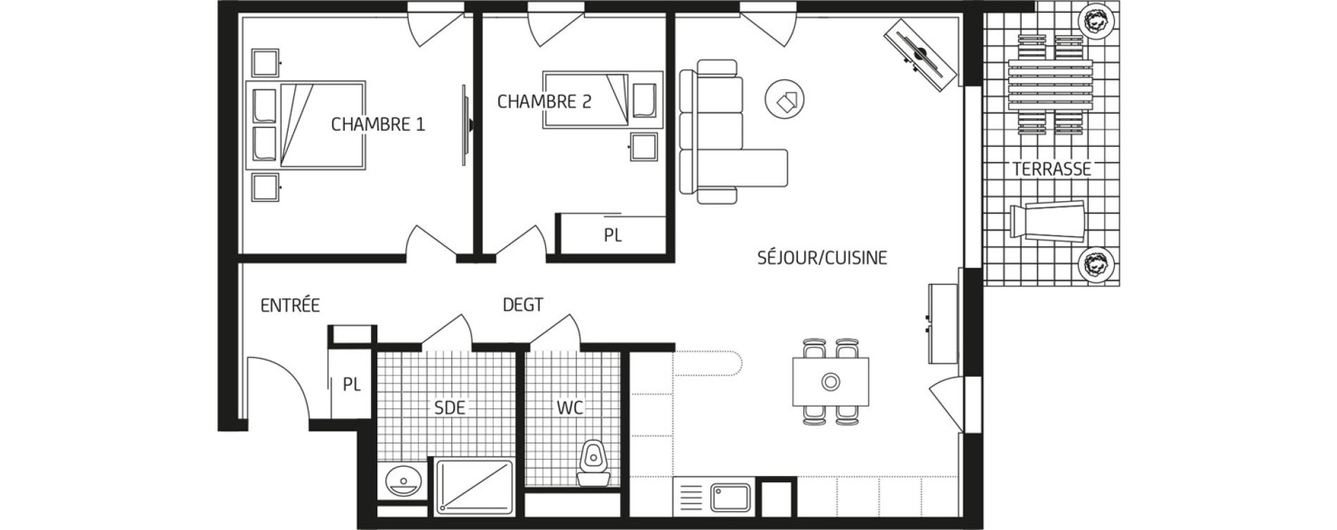 Appartement T3 de 69,90 m2 &agrave; Carquefou Bois saint-lys - florigny