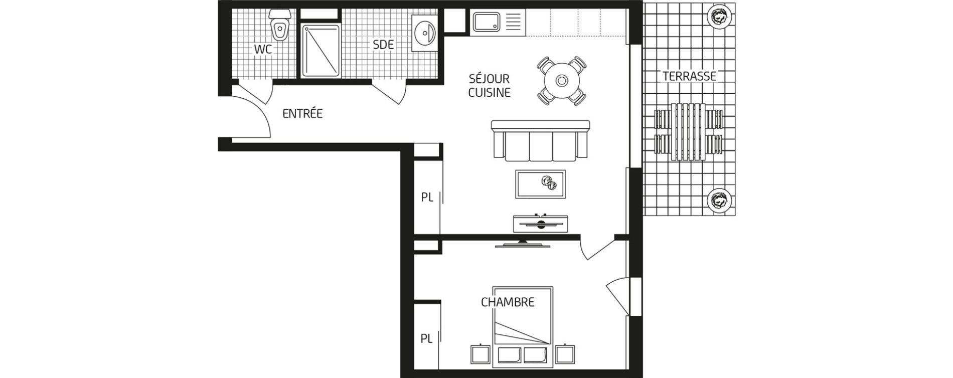 Appartement T2 de 45,44 m2 &agrave; Carquefou Bois saint-lys - florigny