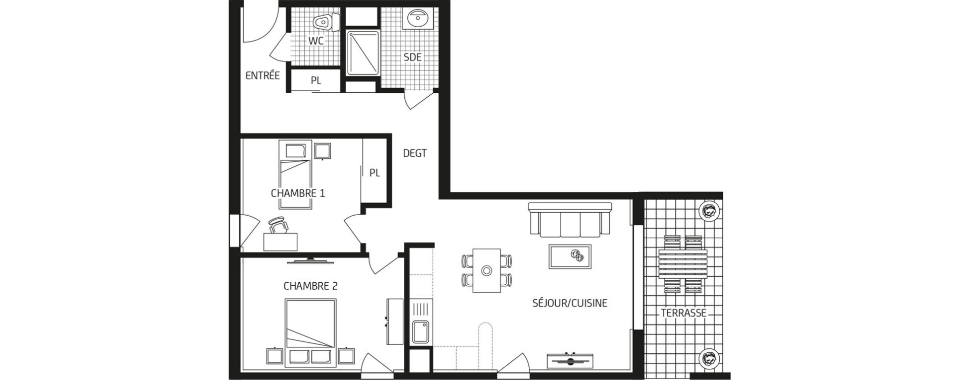 Appartement T3 de 64,02 m2 &agrave; Carquefou Bois saint-lys - florigny