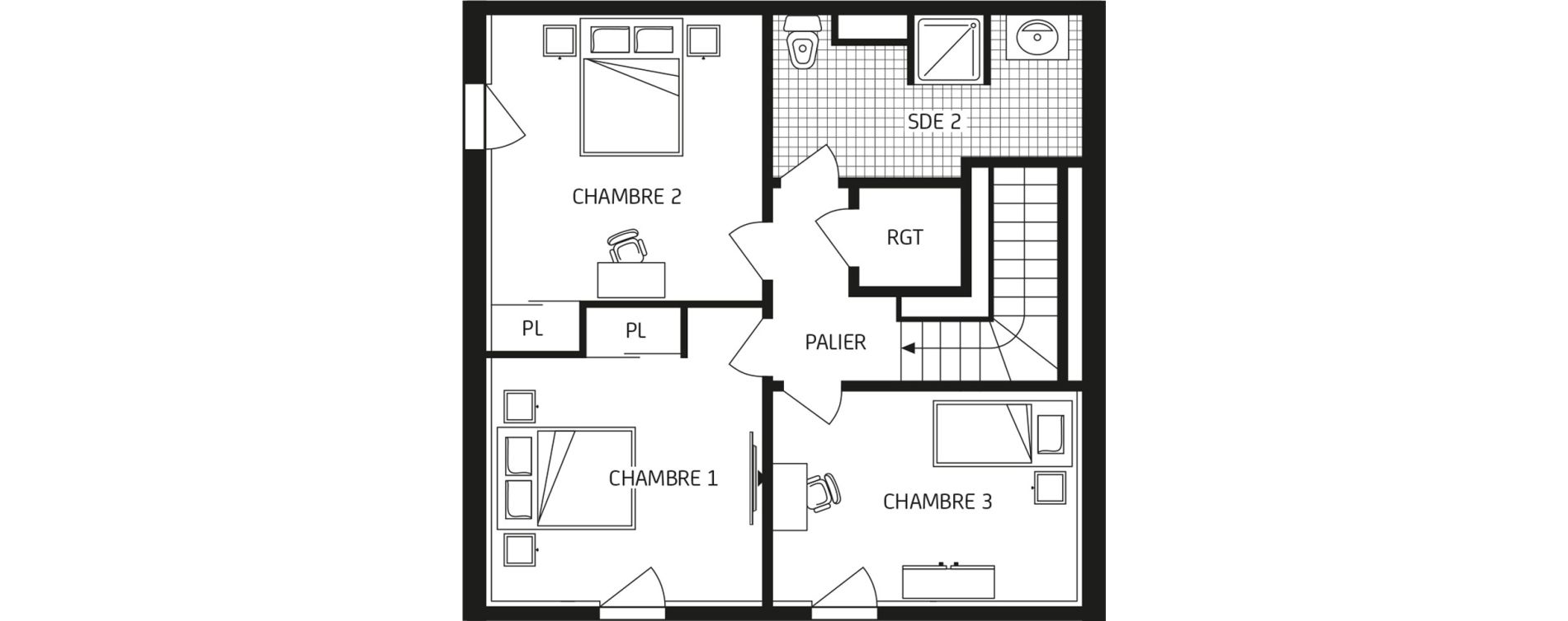 Duplex T4 de 89,49 m2 &agrave; Carquefou Bois saint-lys - florigny