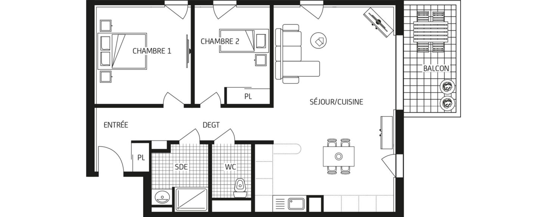 Appartement T3 de 69,74 m2 &agrave; Carquefou Bois saint-lys - florigny