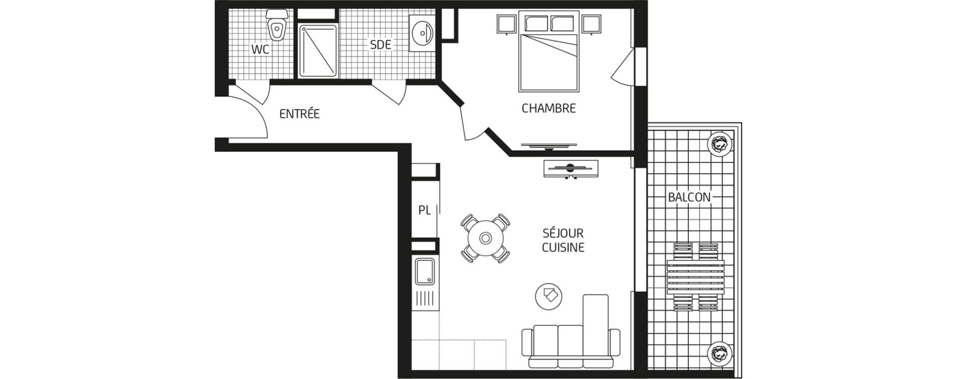 Appartement T2 de 45,57 m2 &agrave; Carquefou Bois saint-lys - florigny