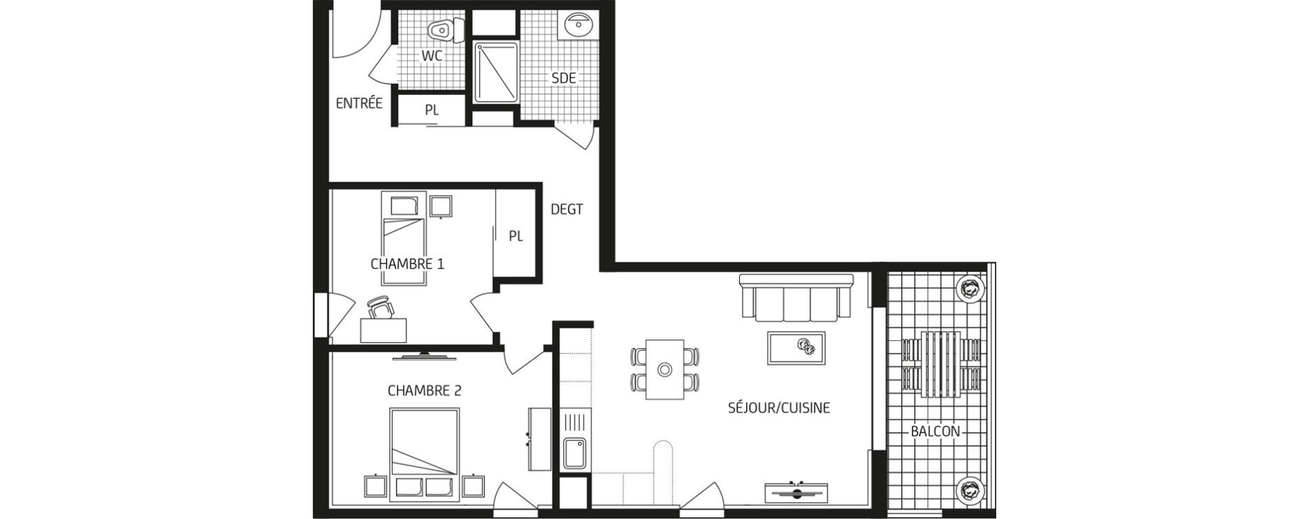 Appartement T3 de 63,94 m2 &agrave; Carquefou Bois saint-lys - florigny