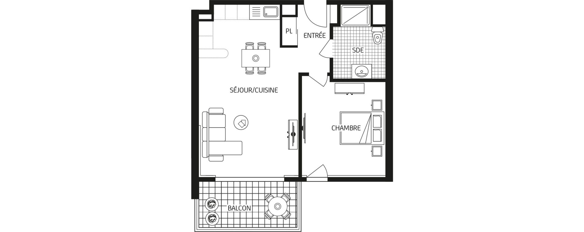 Appartement T2 de 48,00 m2 &agrave; Carquefou Bois saint-lys - florigny