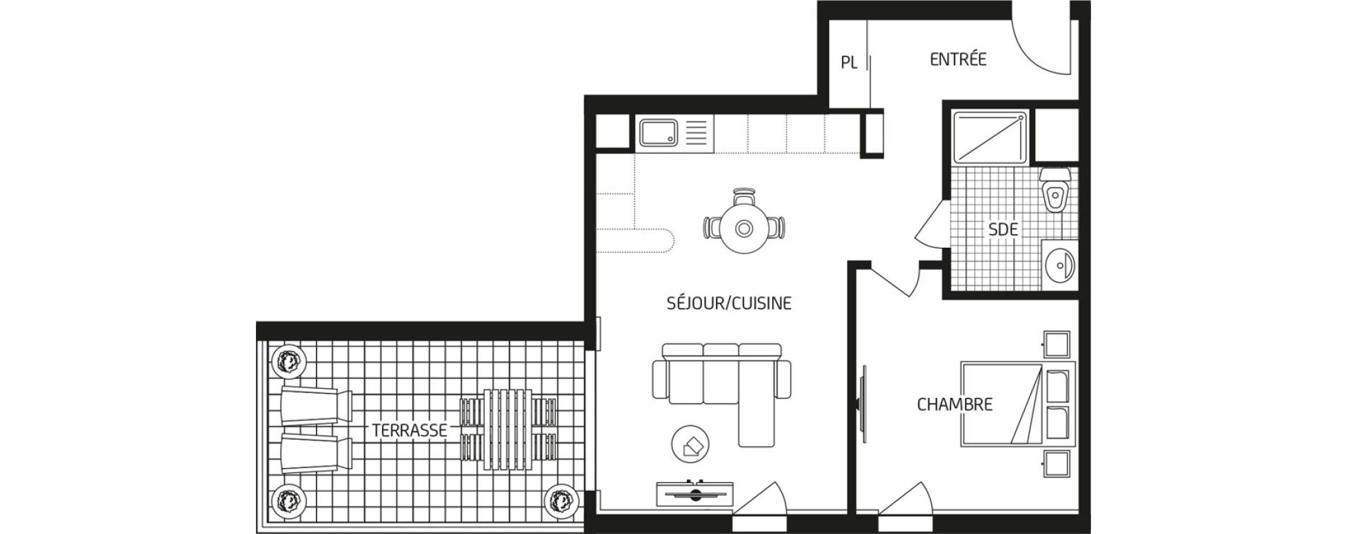 Appartement T2 de 47,28 m2 &agrave; Carquefou Bois saint-lys - florigny