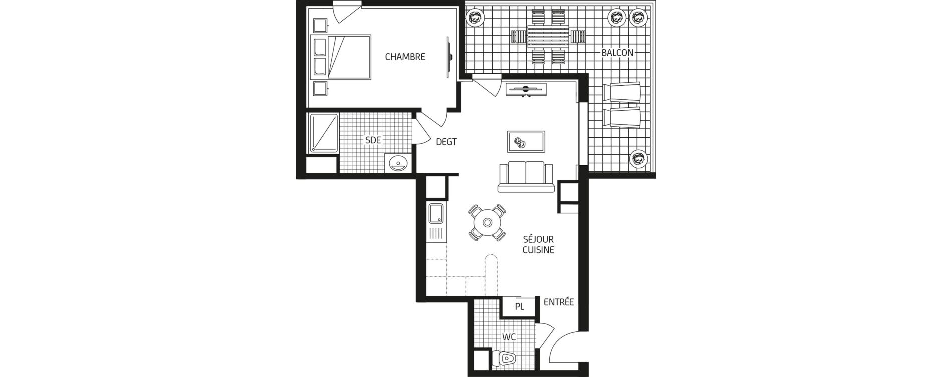 Appartement T2 de 48,26 m2 &agrave; Carquefou Bois saint-lys - florigny