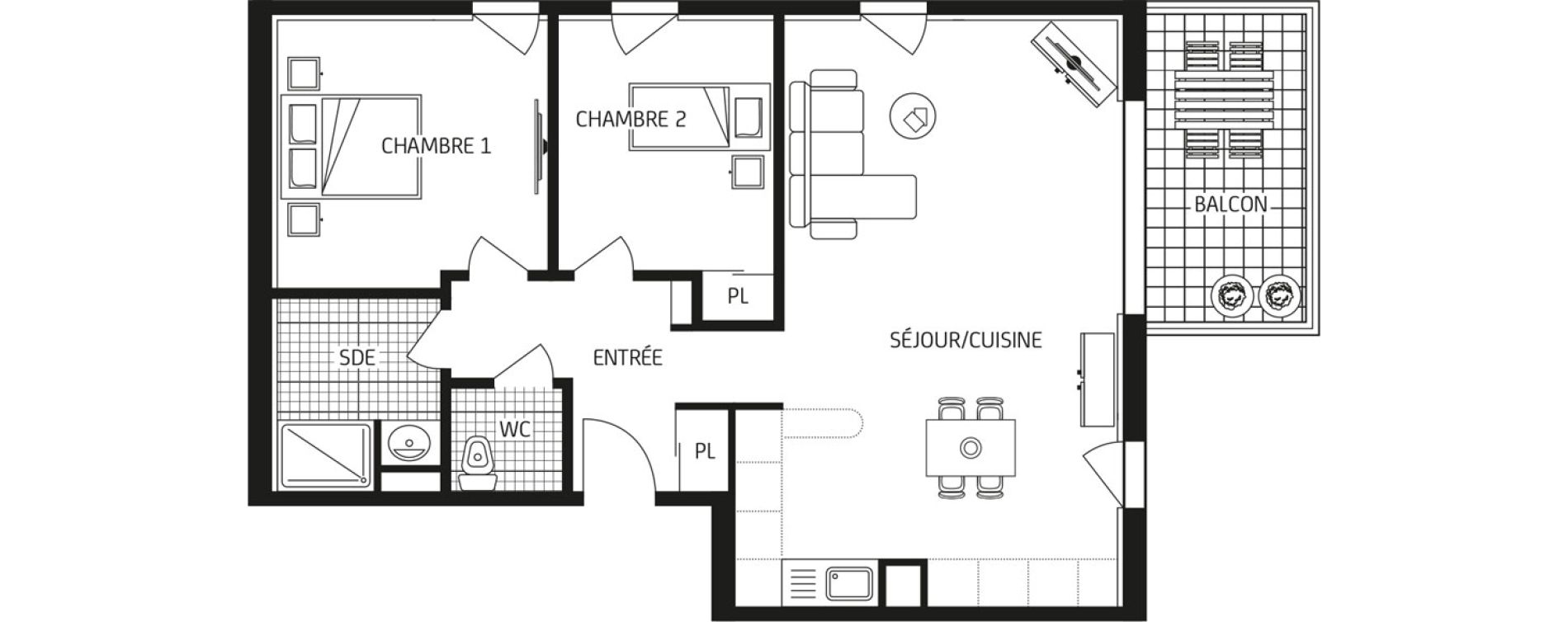 Appartement T3 de 65,26 m2 &agrave; Carquefou Bois saint-lys - florigny