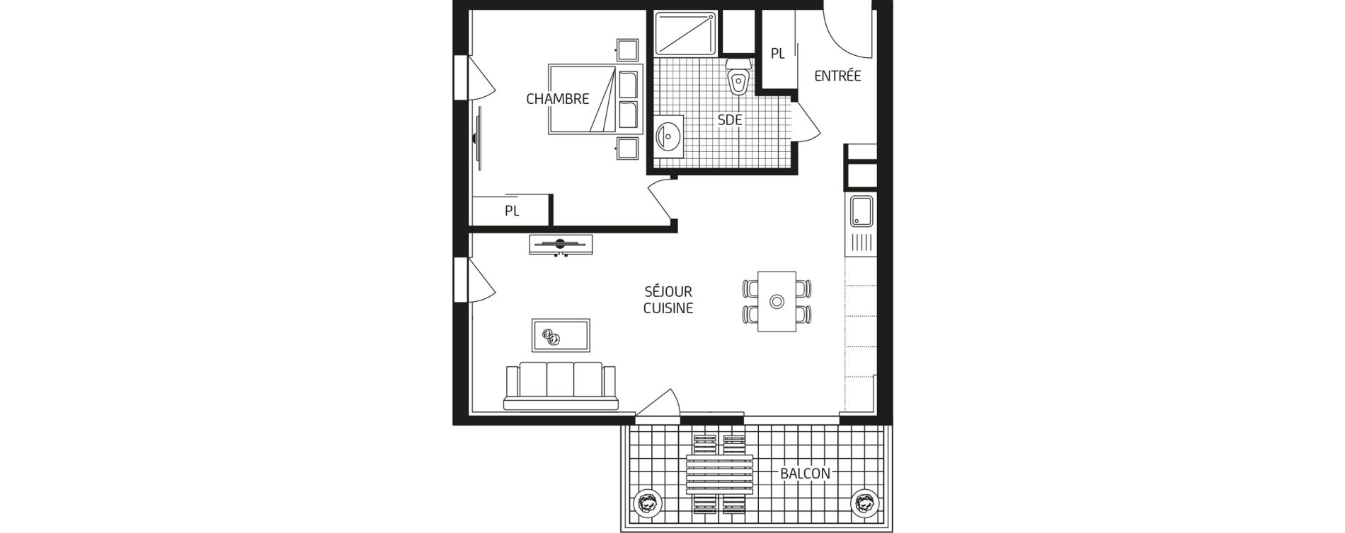 Appartement T2 de 52,97 m2 &agrave; Carquefou Bois saint-lys - florigny