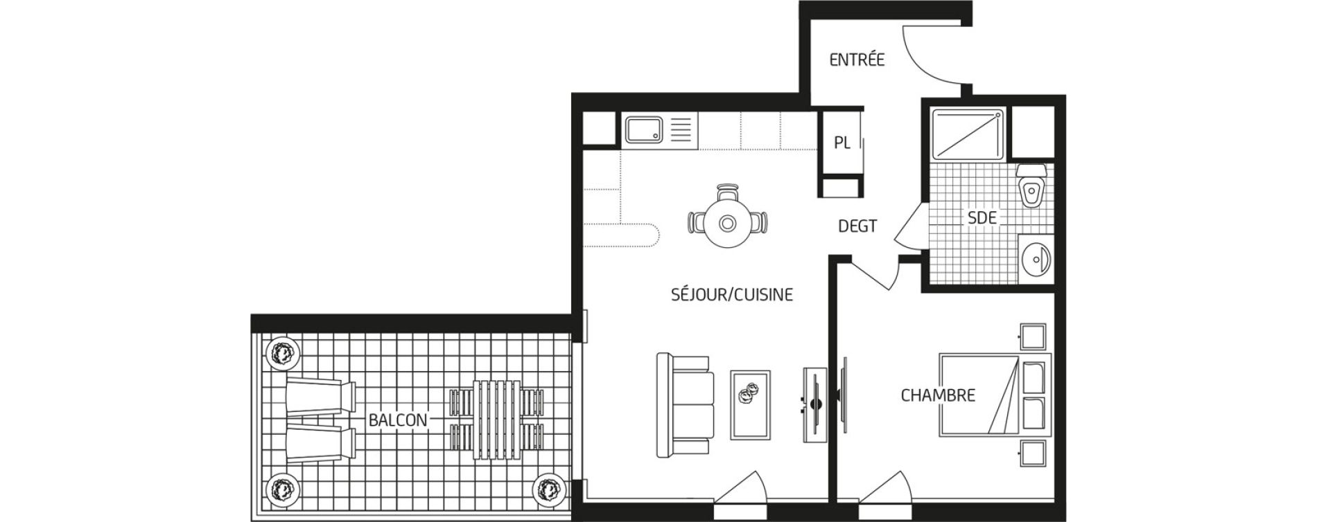 Appartement T2 de 45,37 m2 &agrave; Carquefou Bois saint-lys - florigny