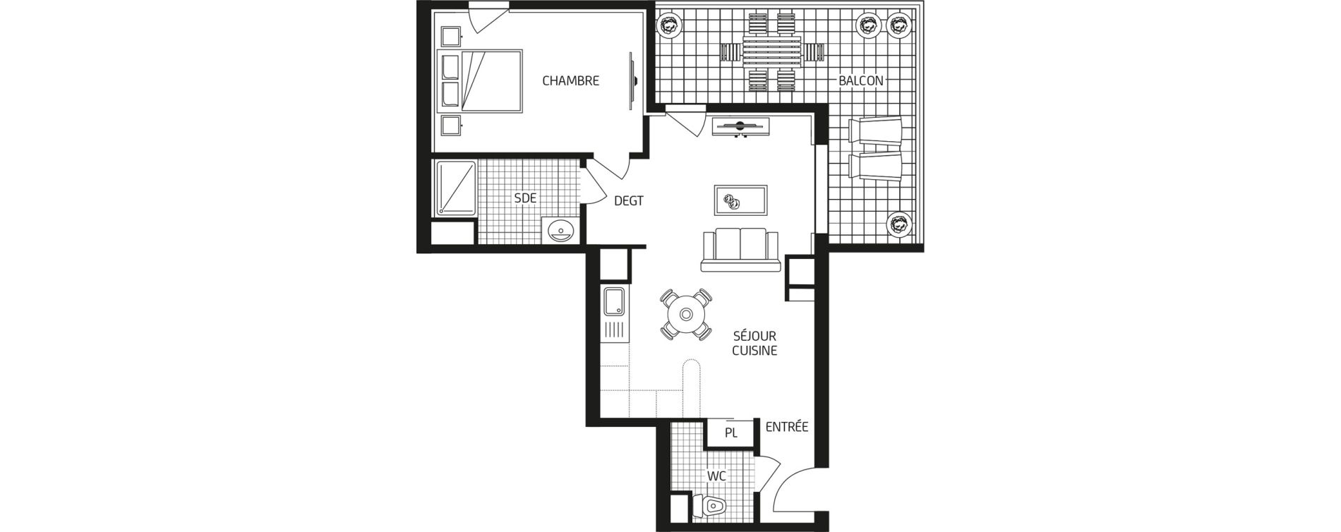 Appartement T2 de 48,26 m2 &agrave; Carquefou Bois saint-lys - florigny