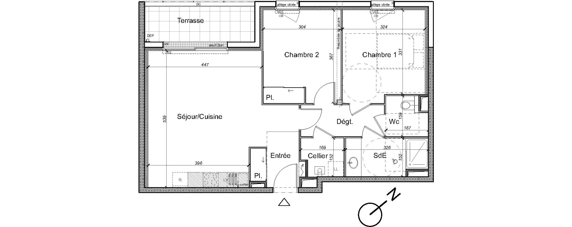 Appartement T3 de 64,04 m2 &agrave; Carquefou Centre