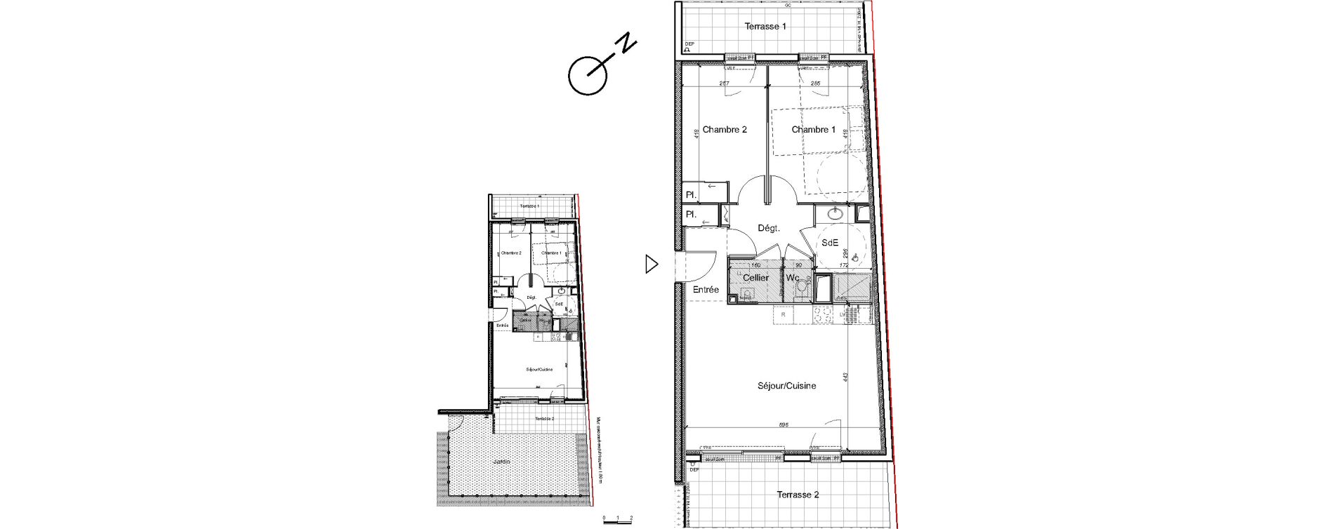 Appartement T3 de 64,01 m2 &agrave; Carquefou Centre