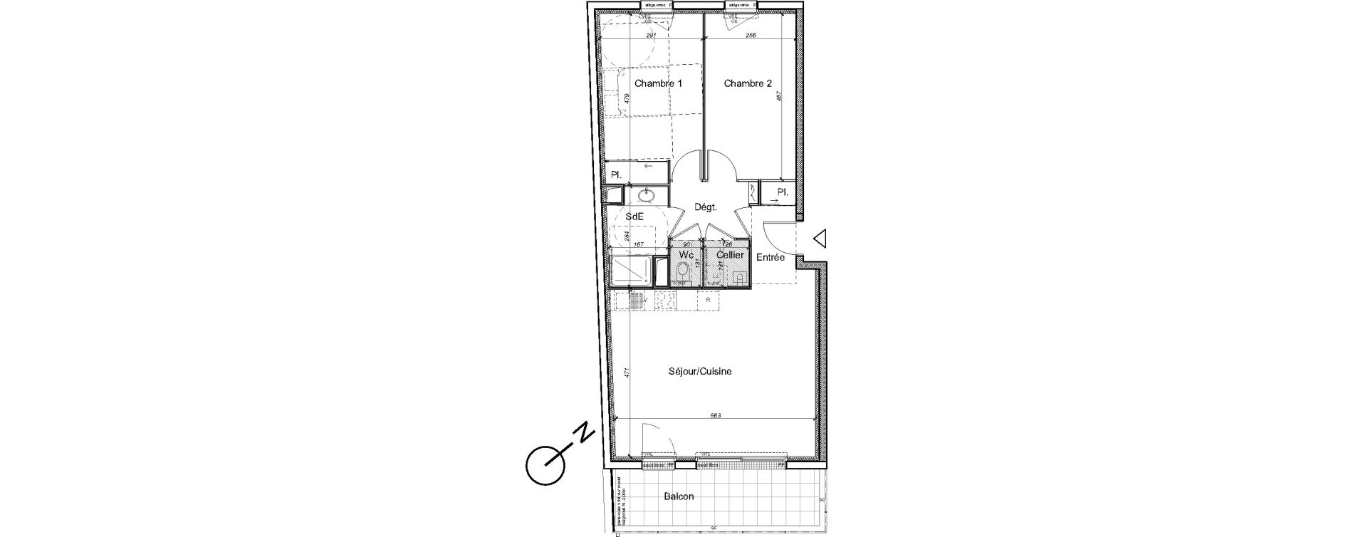 Appartement T3 de 66,34 m2 &agrave; Carquefou Centre