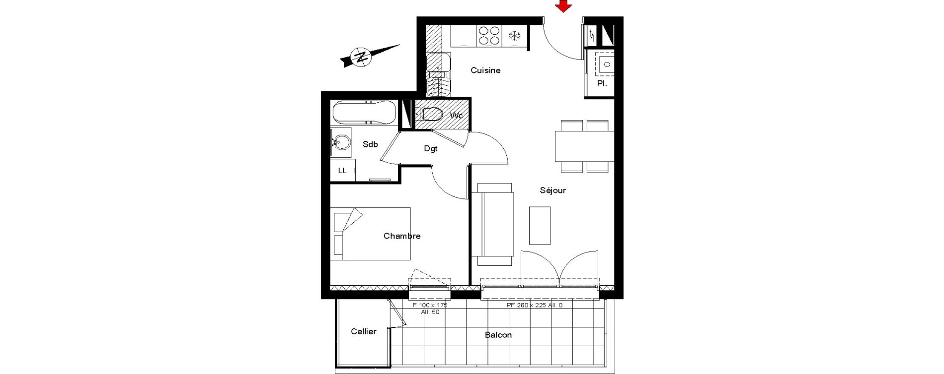 Appartement T2 de 40,32 m2 &agrave; Carquefou La mainguais