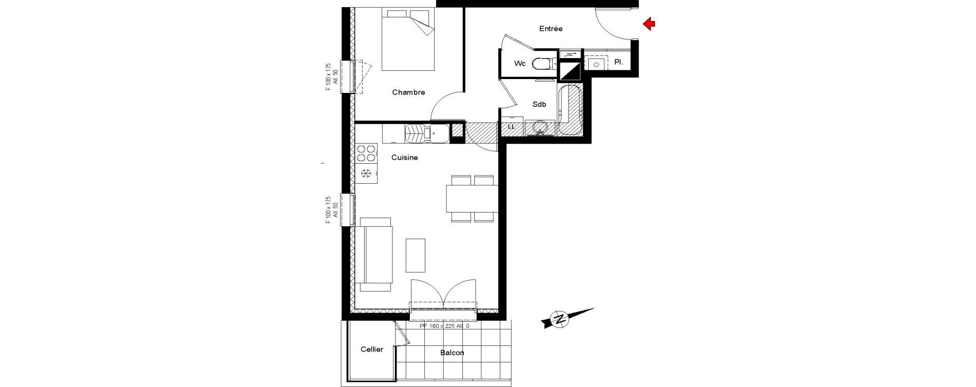 Appartement T2 de 44,10 m2 &agrave; Carquefou La mainguais