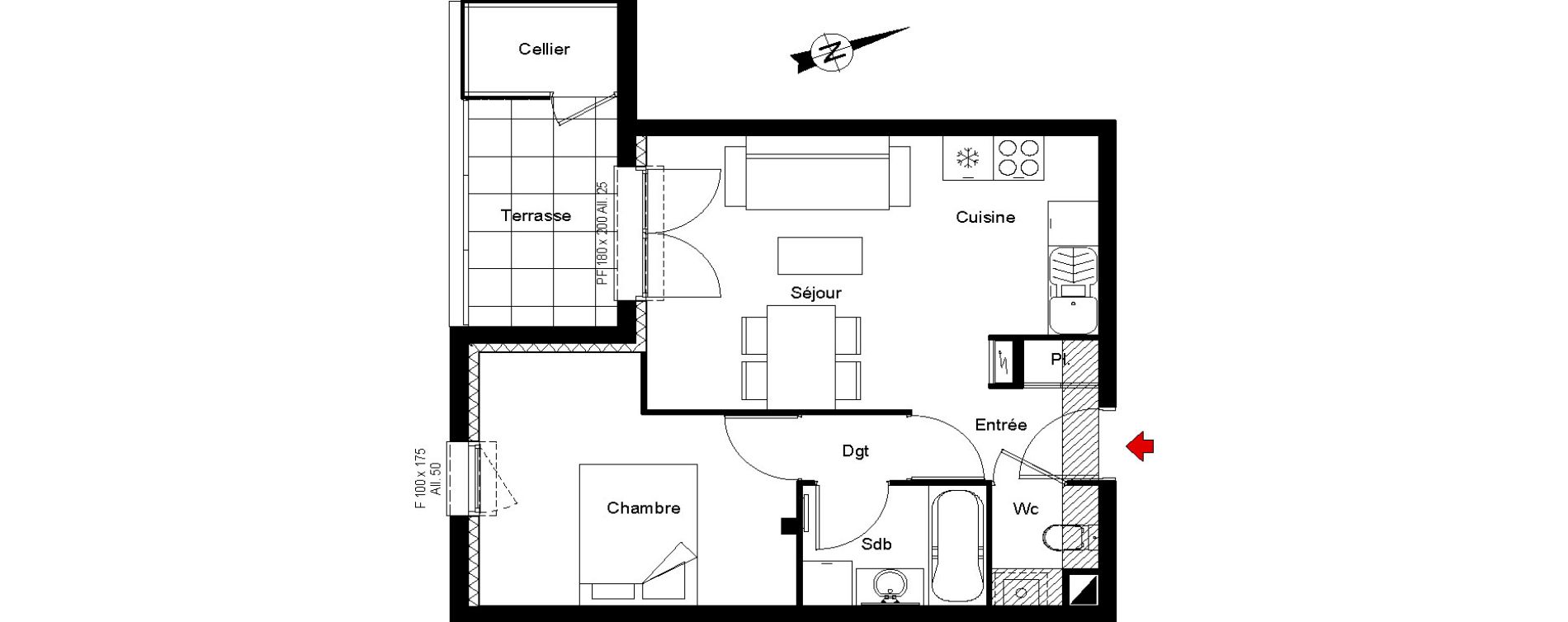 Appartement T2 de 39,26 m2 &agrave; Carquefou La mainguais
