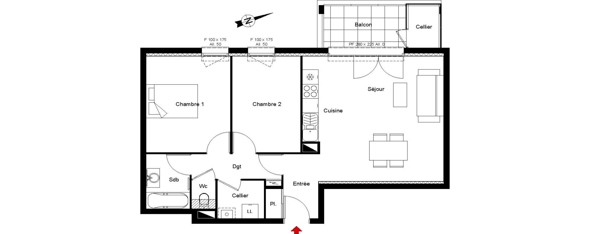 Appartement T3 de 64,47 m2 &agrave; Carquefou La mainguais