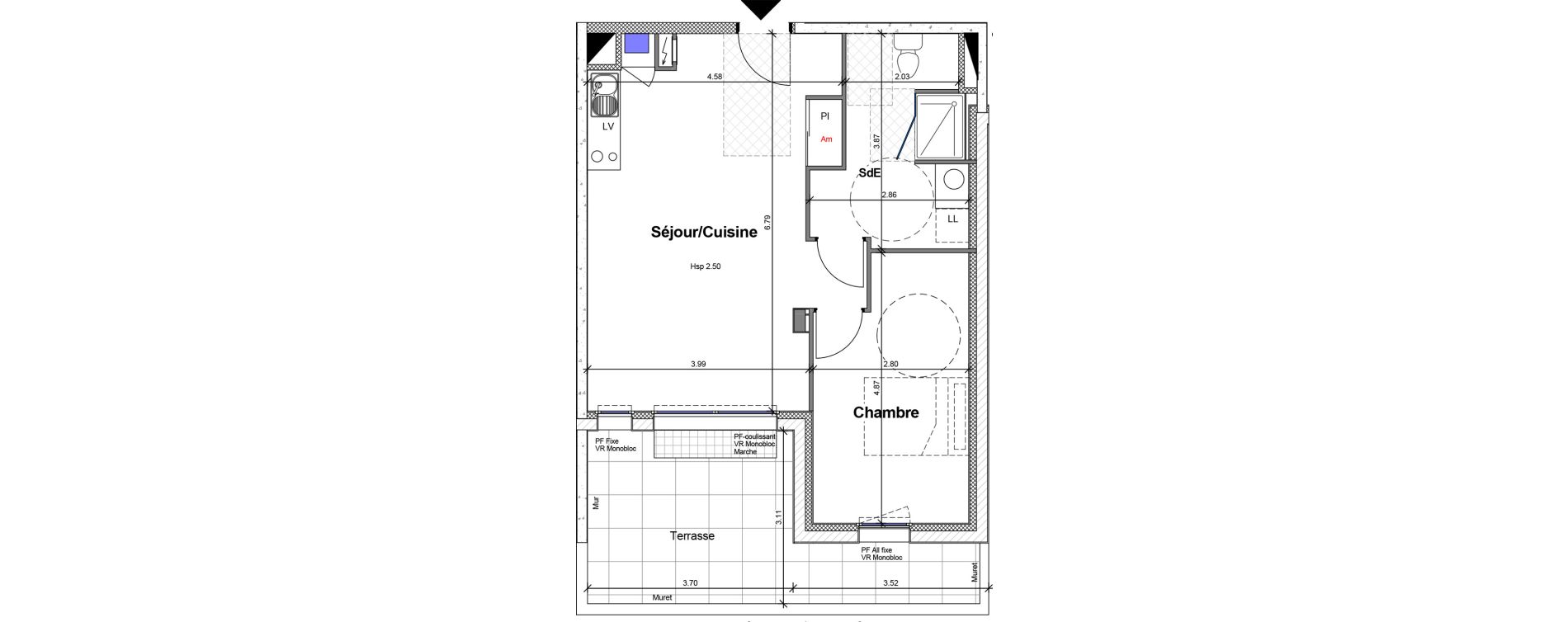 Appartement T2 de 50,23 m2 &agrave; Carquefou Centre