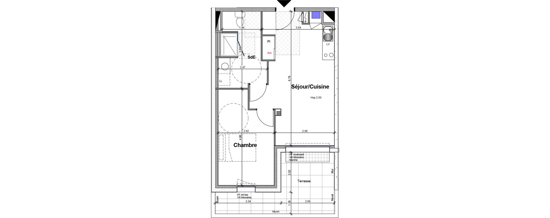 Appartement T2 de 43,51 m2 &agrave; Carquefou Centre