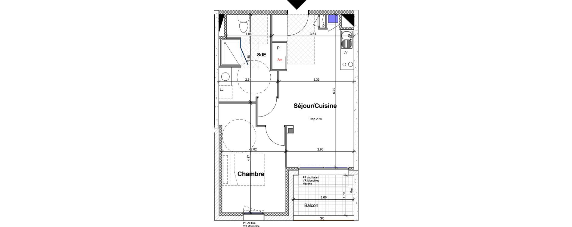 Appartement T2 de 44,09 m2 &agrave; Carquefou Centre