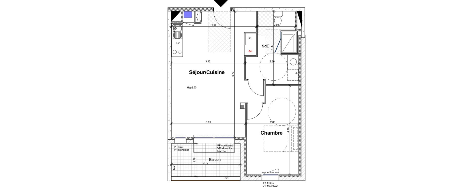 Appartement T2 de 50,25 m2 &agrave; Carquefou Centre