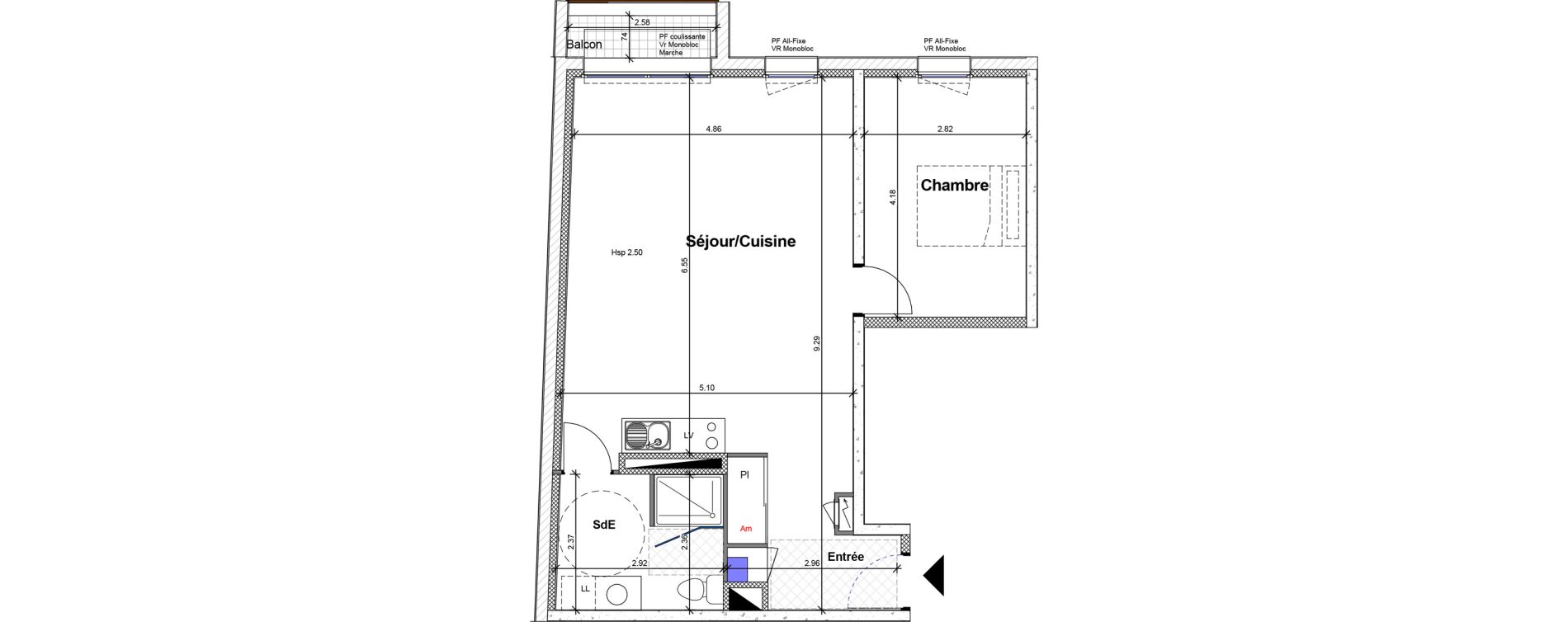 Appartement T2 de 57,86 m2 &agrave; Carquefou Centre