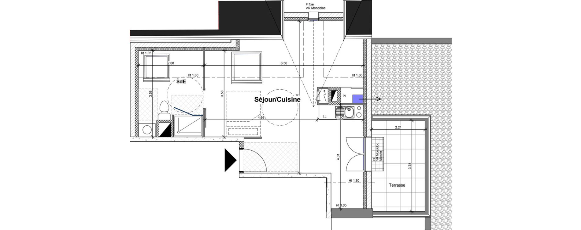 Appartement T1 de 31,44 m2 &agrave; Carquefou Centre