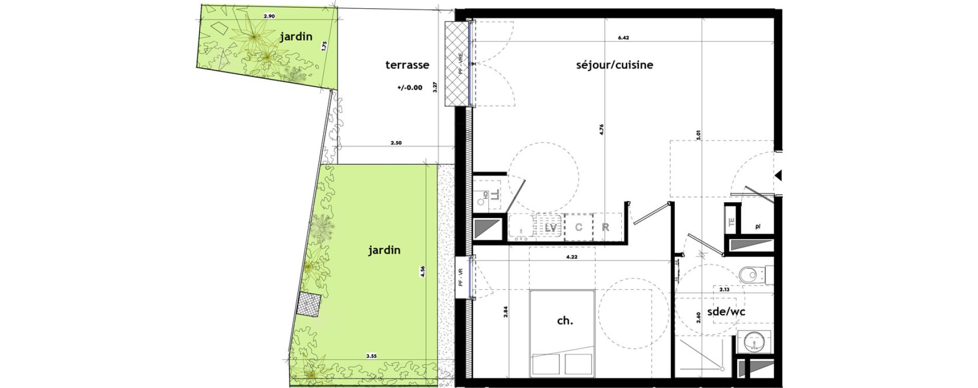 Appartement T2 de 46,30 m2 &agrave; Ch&acirc;teaubriant M&eacute;tallurgie