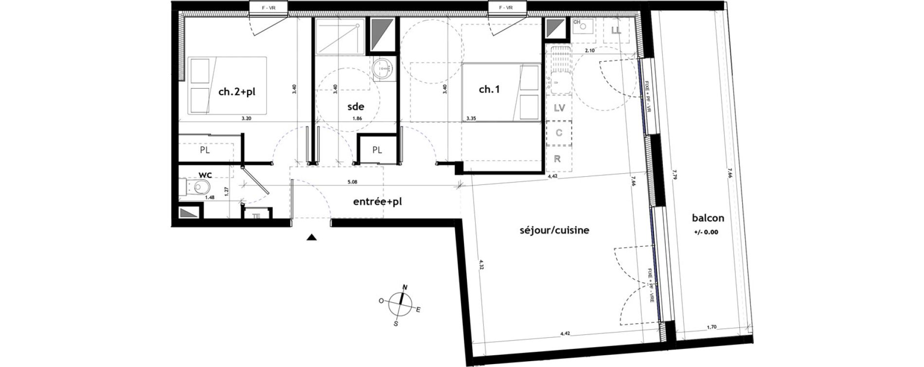 Appartement T3 de 61,54 m2 &agrave; Ch&acirc;teaubriant M&eacute;tallurgie