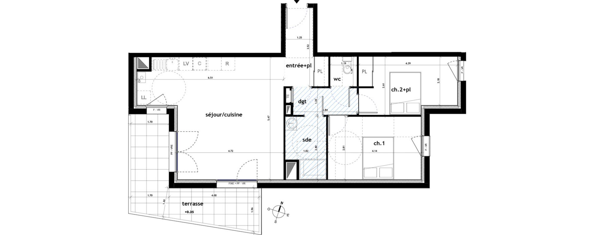 Appartement T3 de 66,17 m2 &agrave; Ch&acirc;teaubriant M&eacute;tallurgie