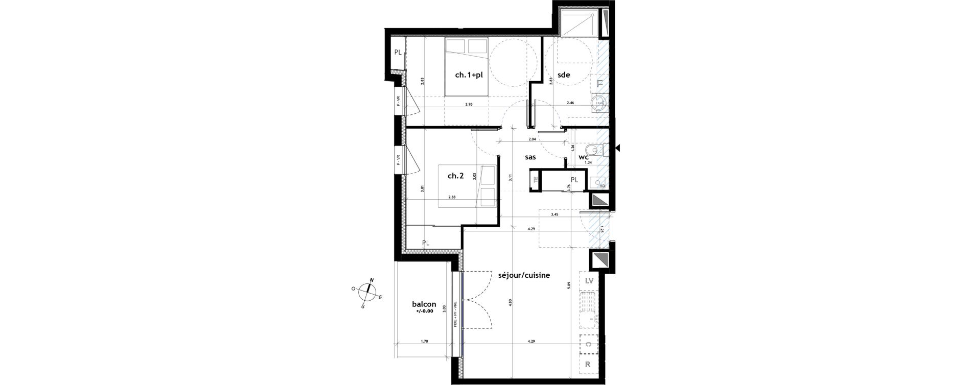 Appartement T3 de 59,38 m2 &agrave; Ch&acirc;teaubriant M&eacute;tallurgie